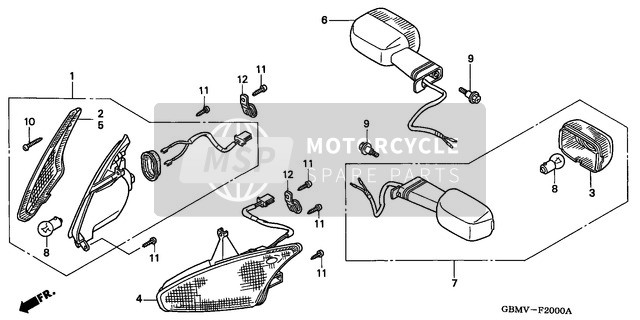 33450GBM850, Winker Assy., L. Fr., Honda, 2